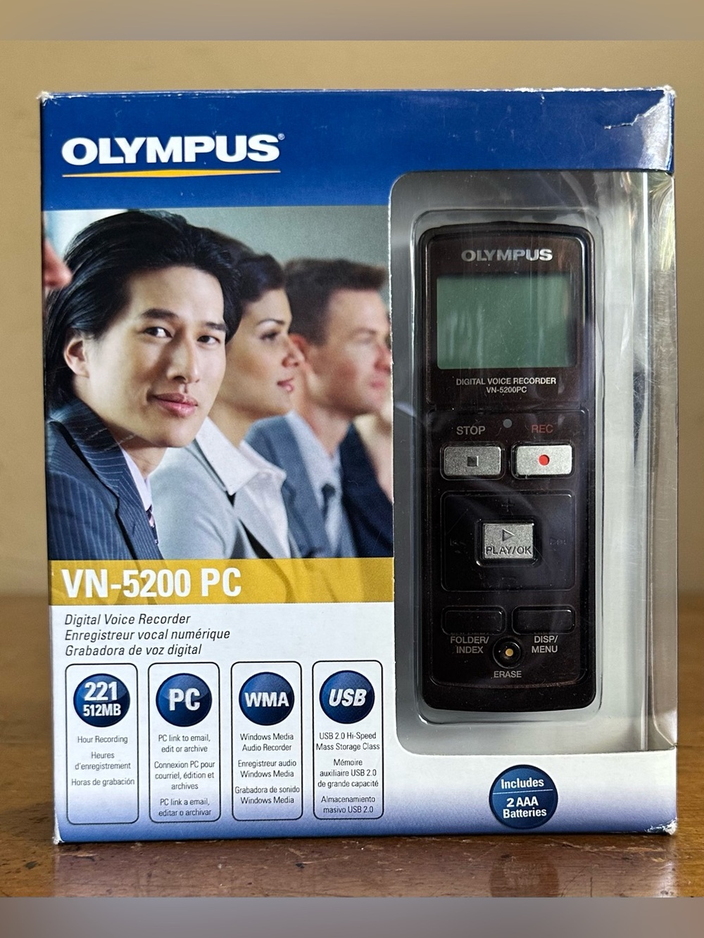Olympus VN-5200PC 512 MB 221.5 Hours USB Handheld Digital Voice Audio Recorder